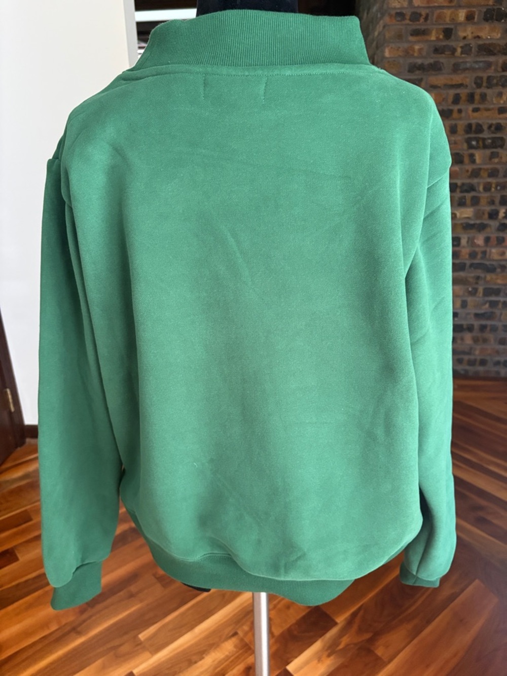 Parke Palms Green Mockneck Sweatshirt with White Collegiate Lettering - Picture 11 of 14